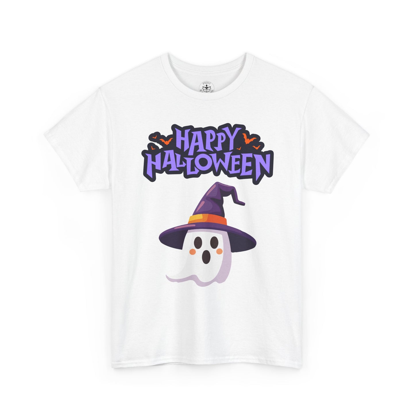 Halloween Ghost Heavy Cotton Tee, Unisex, Cute Shirt, Funny Spooky, Fall Fashion