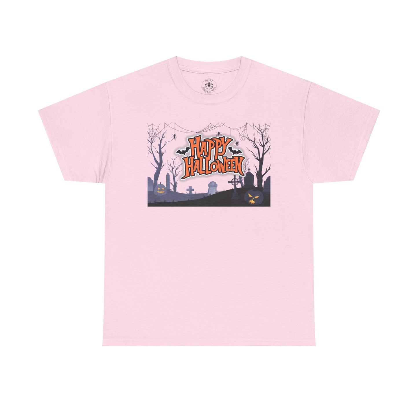 Happy Halloween Unisex Heavy Cotton Tee, Spooky T-Shirt, Halloween Apparel, Gifts for Halloween Lovers, Trick or Treat Shirt