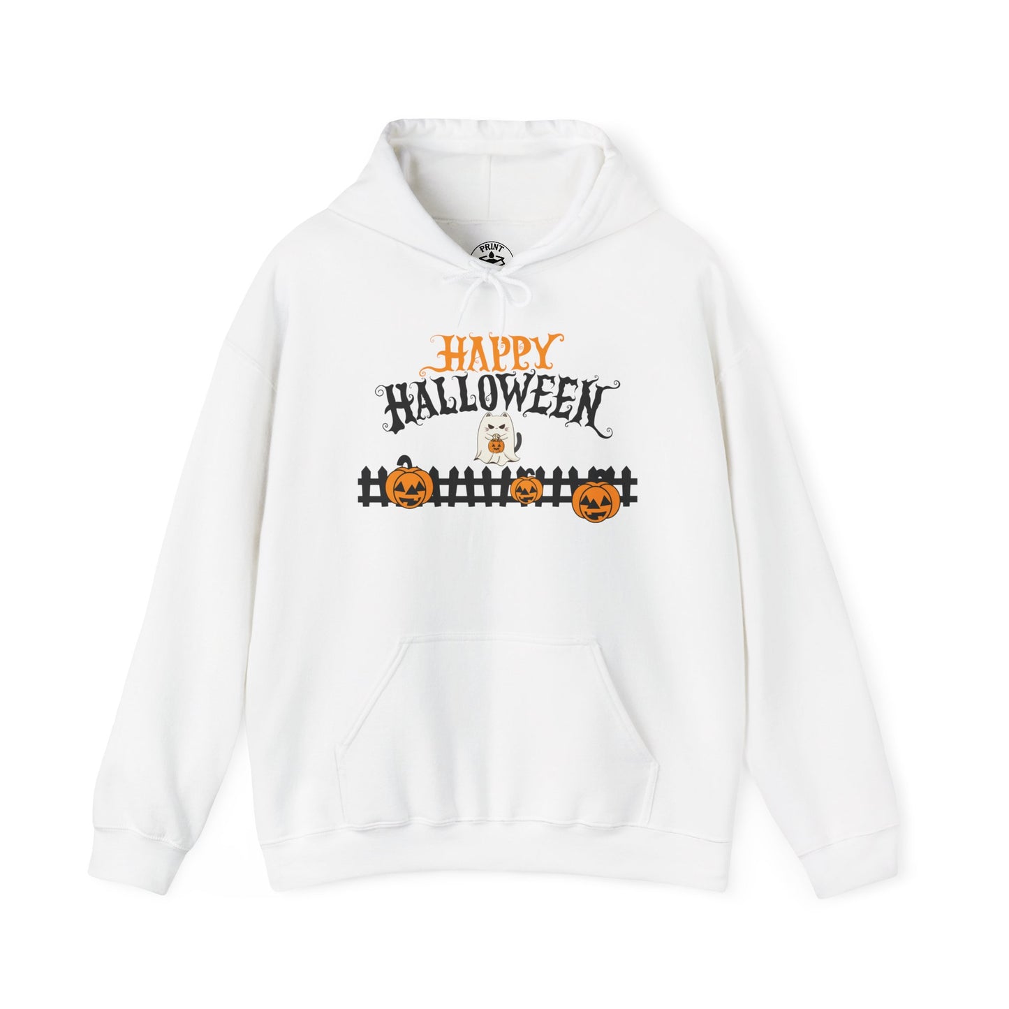 Halloween Hooded Pullover Sweatshirt | Unisex Fleece, Cozy Fall Apparel