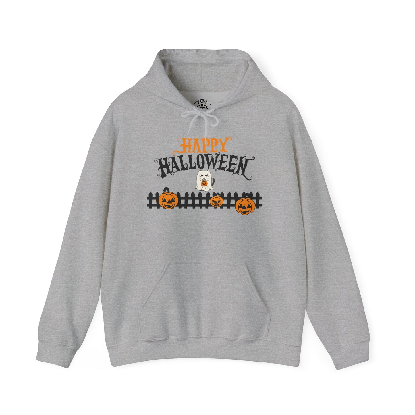 Halloween Hooded Pullover Sweatshirt | Unisex Fleece, Cozy Fall Apparel