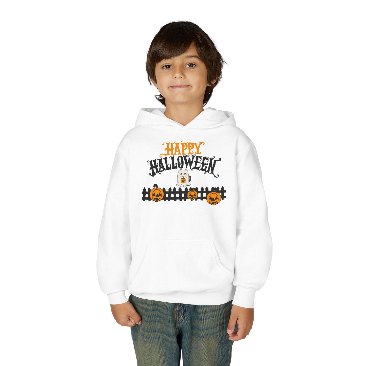 Halloween Youth Hoodie Sweatshirt, Spooky Season Clothing, Trick or Treat Outfit