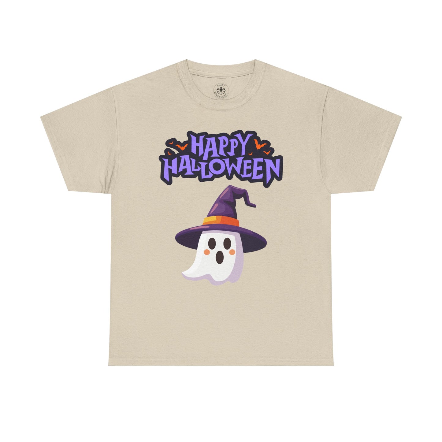 Halloween Ghost Heavy Cotton Tee, Unisex, Cute Shirt, Funny Spooky, Fall Fashion