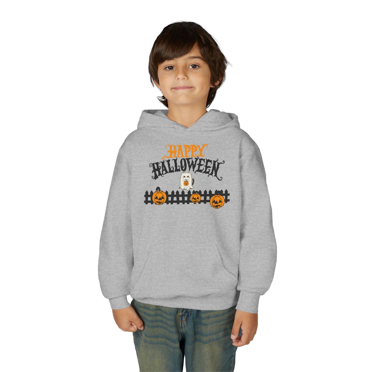 Halloween Youth Hoodie Sweatshirt, Spooky Season Clothing, Trick or Treat Outfit