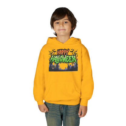 Halloween Youth Hoodie with 'Happy Halloween' Design, Cute Halloween [...]